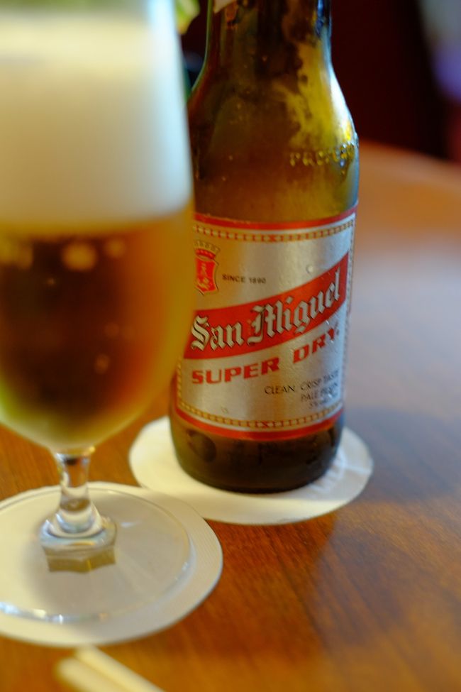 青島BEERもありましたが、ここではサンミゲルで…。