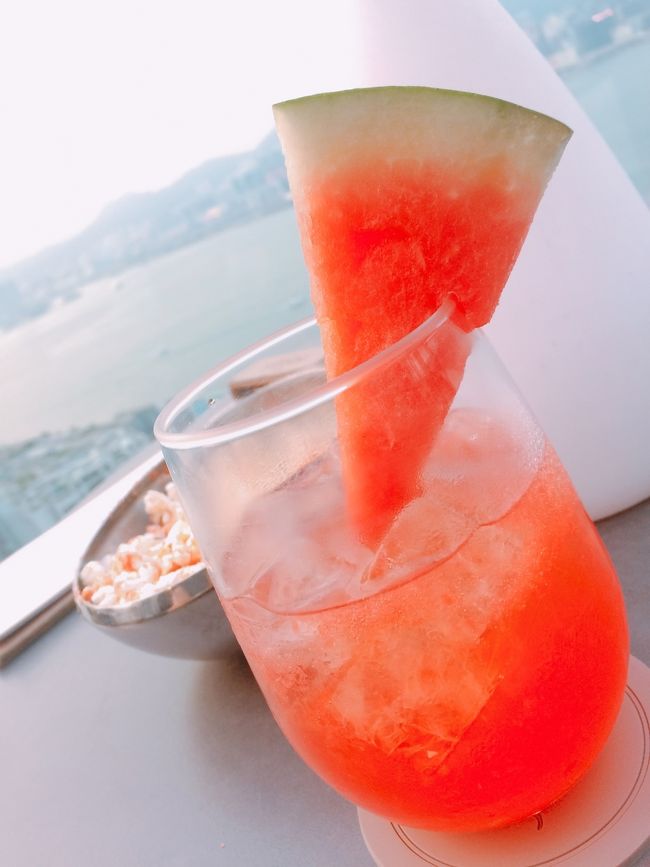 スイカのカクテル。<br />大正解♡<br />プロセッコを使ったカクテル。飲みやすさ抜群。