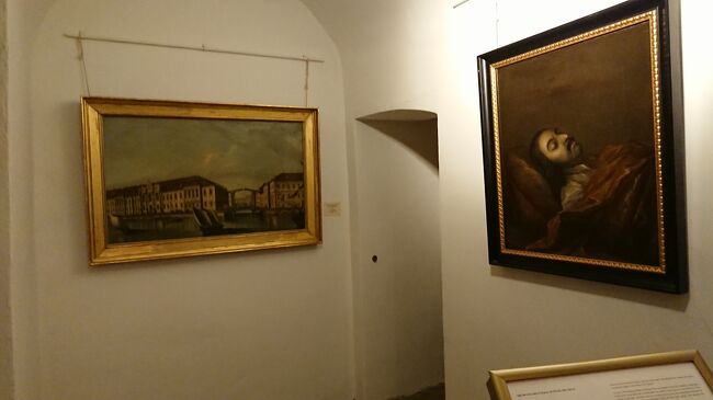 ピョートル一世の死を悲しむ部屋です。<br />ピョートル大帝葬儀に捧げられた展示品は、かつて宮殿のCavaliers' Hall と前庭の壁の一部に繋がっていた階段のアーチ型天井により形成された小さなホールに置かれています。すべてのデザインと図面はNicolas Pineau作。左のピョートル大帝冬宮殿の風景は作者不明です