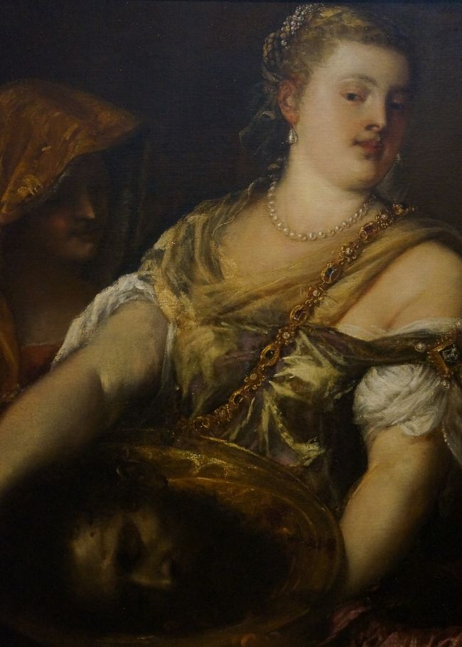 第2章　過去の伝統、ルーベンスに先行する時代の作品です。<br />ティツィアーノ・ヴェチェッリオと工房 （1560-70年頃）<br />「洗礼者聖ヨハネの首を持つサロメ」国立西洋美術館所蔵<br />※本展での写真撮影は不可です。