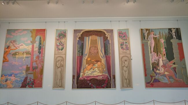 Panel 2. Zephyr Transporting Psyche to the Island of Delight<br />Panel 3. Psyche Discovers that Her Mysterious Lover is Eros<br />Panel 4. The Vengeance of Venus<br />Denis, Maurice. 1870-1943　　モーリスドニ<br />４メートルの大作です。絵が可愛いのでたまりません。