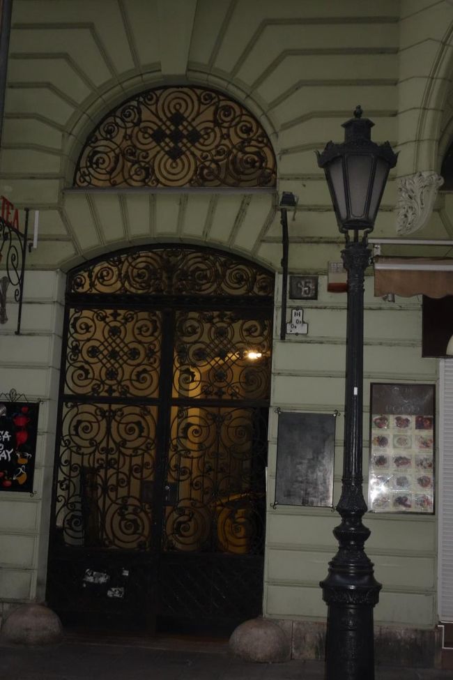 街灯は消えていたけど、ドアの模様が美しくて灯りが灯っていたらもっとキレイだったと思うよね。