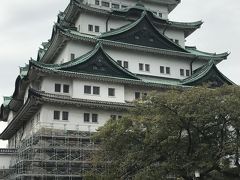 まず最初のお城は名古屋のランドマーク、名古屋城＠市役所駅
売店で来城記念符（御朱印）を購入。

天守は絶賛改装中で入れません。
ふつうの人は、スキップするかもしれませんが、