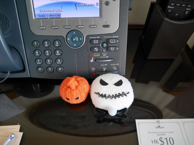 電話のところにハロウィーンのタオルアートが置かれていました♪