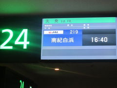 という訳で、一日三往復しか運航されていない、羽田からの南紀白浜行き最終便に搭乗します。

最終便とはいっても、この時刻の出発なんですけどね…。