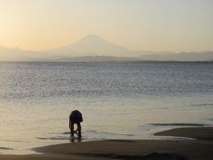 富士山がシルエットで浮かび上がっていました。