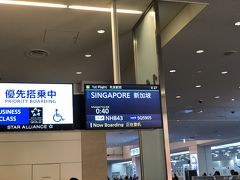 空港内のありそ寿司で遅い夕飯を食べた後に、NH843便でシンガポールへ向けて出発。