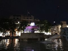 夏は9時過ぎまで明るいロンドンも流石に観劇終了後は真っ暗
夜のトラファルガー広場もライトアップされていて綺麗でした