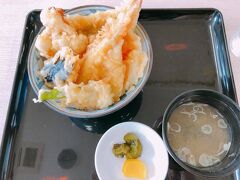 2日目の昼食
両津港の食堂で天丼
ダイビングを終えてお腹ペコペコだったので、がっつりいただきました。