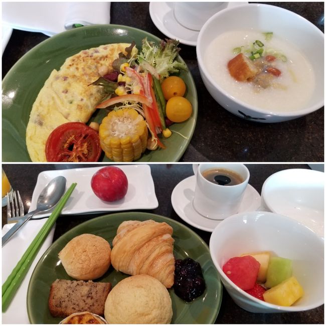 ホテルのビュッフェで朝ごはんです。<br />種類も多くて美味しかった。<br />終了ギリギリまで居座っちゃいました（＾＾；<br />