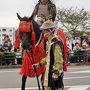 鎌ケ谷市民まつり-2　相馬野馬追＝騎馬武者隊　鎌ケ谷陣地到着　☆着任あいさつも