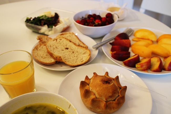 最後の夜はアパートメントでの食事にしました。