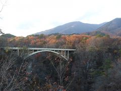 残念ながら、鳴子峡は紅葉真っ盛りの時期は終わっており、ほとんどは枯れ木の山になっていました。
あと、１週間早かったら、さぞかし美しかったことでしょう。