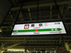 今回は夜の東京駅からスタート

会社から一旦自宅に戻り、最寄り駅→新宿→東京のルートで来ました。