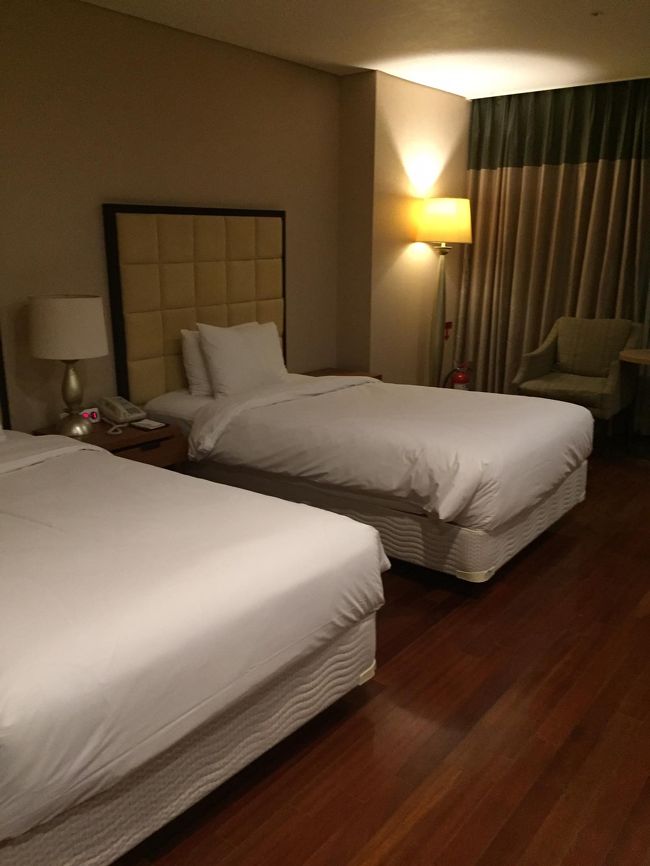 ベッドは広々で、ふかふかでした。<br />あまり全体的に明るくならない照明なので、お化粧の時に少し困りました。