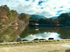 【浮見堂】
タクシーでまず案内されたのが浮見堂。車窓からの撮影ですが、神々しく美しい写真がとれました。