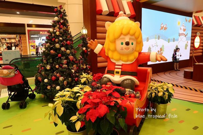 帰りに青衣城のクリスマスの飾りを見に行きました。