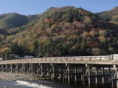 嵐山の紅葉は今一つだったが、渡月橋を渡って対岸へ。