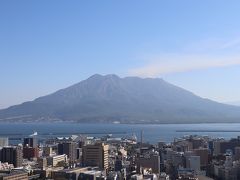 城山展望所から、正面に桜島が。すごく近くに感じ、迫力ある眺めでした。