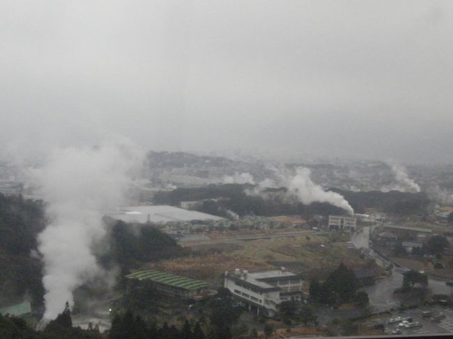 続いて今日の最終目的地、別府まで行きます。<br />高速からみえたのは突然の湯けむり！<br />何も知らない関西人はなんでこんなに燃えてるの？と<br />びっくりしてしまいました…。