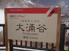「箱根ロープウェイ　大涌谷駅」

大涌谷駅へ到着しましたー。
標高1,044メートル。