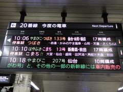 今回の仙台行は、上野発１０時１０分の「はやぶさ１３号」を利用しました。
