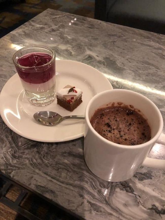 締めのデザートも何気におされ。<br />素晴らしいです。桃園空港PLAZA PREMIUM LOUNGE。<br /><br />本当に様々の部分で成田アカンです。<br /><br />SCOOTの成田行は搭乗率8割。定刻7分遅れで成田着。<br />毎度お馴染の成田からまんま出社も余裕余裕でした。<br />喰うだけの本年最後の台湾旅行。総合得点75点と言った所。<br /><br />ま～今回は現地でお金使いませんでした。<br />下手な国内旅行ならコスパ的にも台湾お勧めであります。<br /><br /><br />