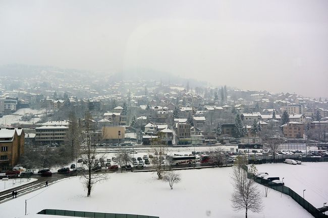 『Swiss Hotel Sarajevo』6階にあるスパ『Golden Rain Spa』からの眺め。