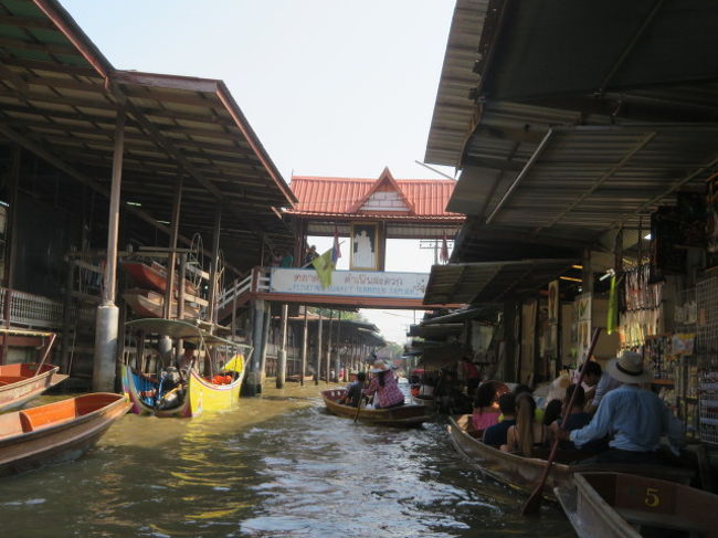ダムヌンサドゥアック水上マーケット、運河・水路風景
