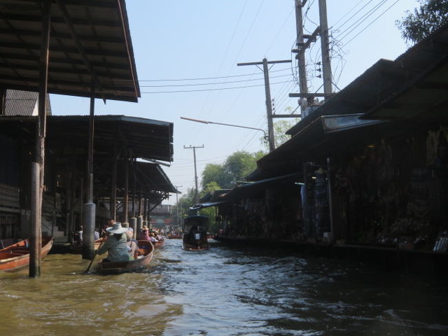 ダムヌンサドゥアック水上マーケット、運河・水路風景