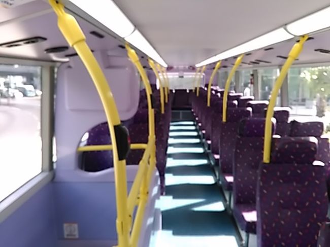 バスの車内です。バスでセントラルふ頭まで移動しました。