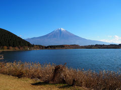 田貫湖に戻って、田貫湖キャンプ場から富士山を拝む。南テントサイトの対岸にある。