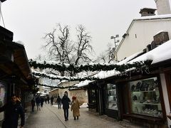 バシュチャルシヤのガジ・フスレヴ・ベイ・モスクのある通りをぶらぶら。