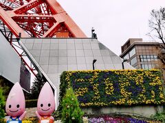 東京タワーへ到着しました。

お花で作られた「60th」の文字と、東京タワーのイメージキャラクター。

胸の「T」を見て、毎回トッポンと呼んでしまいますが、双子のノッポンです（TT兄弟でも有りません）
