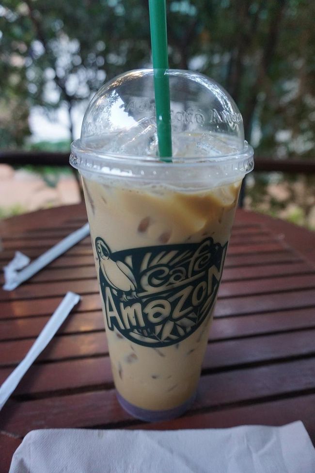 ●Cafe Amazon<br /><br />やっぱり汗をかいたせいか、体が甘いものを欲して。<br />いつもなら、コーヒーはブラックなのですが、甘い甘いコーヒーをたっぷり頂きました！