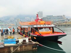 旅行２日目は、あいにくの空模様。
長崎港から船に乗って、軍艦島クルーズへ出航！