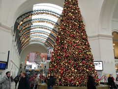 ドレスデン中央駅に到着～。
駅の中は明るく、可愛らしいクリスマスツリーがお出迎え☆