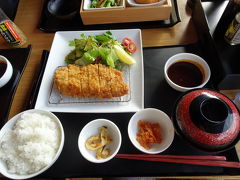 お腹が空いたので、元箱根港近くのあしのこ茶屋でランチ。
やまゆりポークカツ定食を頼みました。
お腹いっぱい。