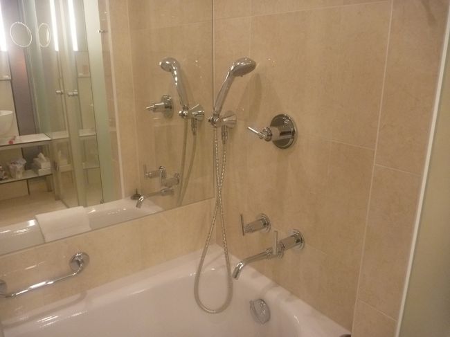 バスタブにはシャワーカーテンも付いてないので、浸かるだけです。