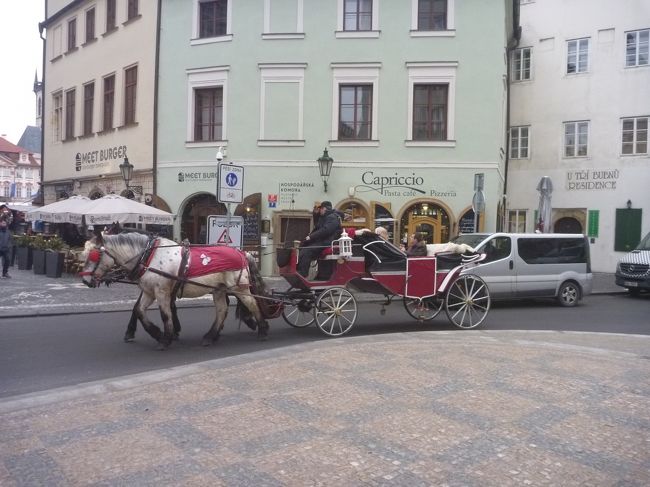 白馬の馬車がやってきました。　<br /><br />かっこいいけど、寒いので、あまり乗ってる人もいなさそう。。。