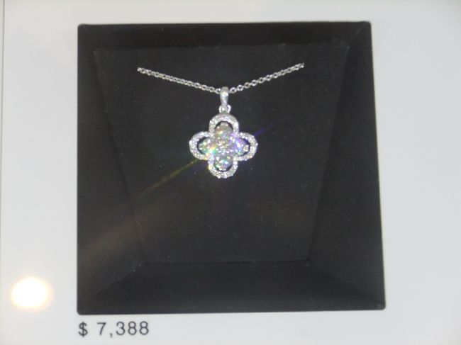 食後、ベックスケンネルのスタッフが迎えに来てくれて市内観光へ。<br />まずはダウンタウンのジュエリー店。<br />イエローナイフはダイヤモンドの採掘地なんだそうです。<br />ダイヤモンド鉱山は３つあり、世界第3位の産出量とのこと。<br /><br /><br />