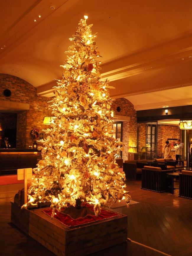 これもロビーのツリー。証明が落としてあって、素敵なホテルです。