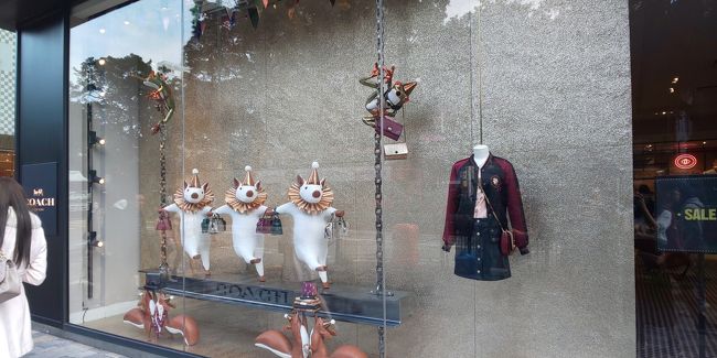 コーチのショーウインドウ<br />かわいい。<br /><br />ここもまだクリスマス。<br /><br />この後体調不良のため、海外旅行保険使って病院行ってます。<br />写真もないため割愛。日本人の方がいたので安心でした。
