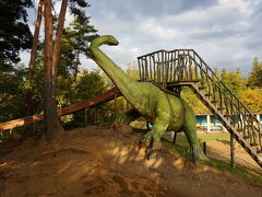 博物館から駐車場を挟んだ向かいには公園があり、恐竜を模した遊具があります。
何回もやりたがったローラーコースター。
見るだけではなく、遊べるというのは、子供にとって満足度高いと思います。
