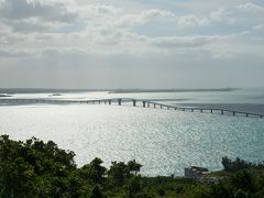 伊良部島に着いたら牧山展望台へ。
なんと、逆光で海が銀色にギラついていました！！眩しい！！
午前中には行かない方がいいね。。。

ちなみに駐車場から展望台までは林の中の坂道を歩きます。
道路は舗装されていますが、蝶々や虫が沢山いました。
