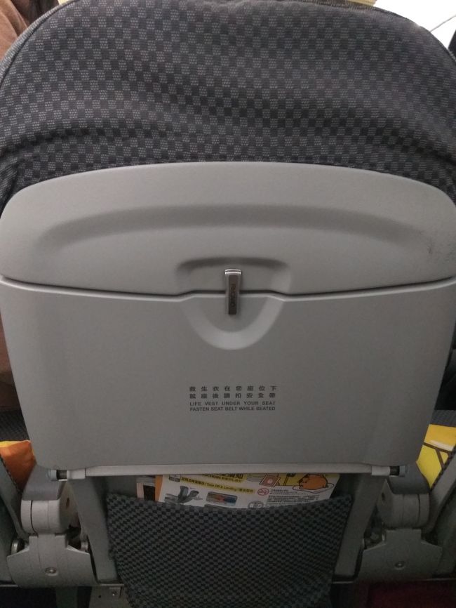 娘が機内に入ってすぐに「ママ～テレビが無いよ」<br />「え～そんなはずはないよ」と見てあらビックリ。<br />個人モニターがない機材でした。<br /><br />もちろん、充電も出来ない(ToT)<br /><br />３−３の小さな飛行機