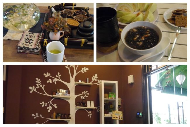 店内の壁は、絵が描いてあってかわいかったです。<br />マッサージしてもらったお部屋も、お花が可愛かった。<br />最後は、お茶とクラッカーとスープ、謎の果物？野菜？を頂きました。<br />60分のフットマッサージ450,000VDNでした。<br />タクシーを呼んでもらい、いったんホテルに帰ります。