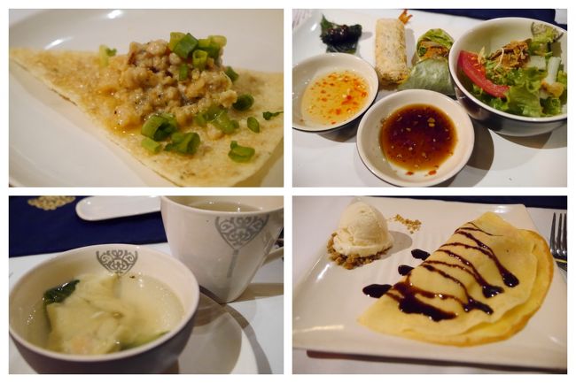 ワンタンスープとか、揚げ・生春巻き、デザートとか。