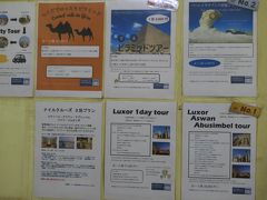 ベニス細川家ホテルでは様々な現地ツアーを手配している。

今回は「車で巡るピラミッドツアー」を予約していた。
ガイド付きではないものの（オプションでガイドを付けることもできる）、車1台でギザだけでなく、サッカーラ、メンフィス・ダハシュールまで周って4000円はなかなかリーズナブル。

帰着はこのホテルではなく、ハーン・ハリーリで降ろしてもらうようにリクエストしておいた。
ハーン・ハリーリに15：30～16：00に着くようにお願いしたので、出発は7：00とちょっと早めになった。

朝食はロビーで、2種類のパンと紅茶だけの簡単なものだった。

この日の朝は、「バハレイヤ年越しツアー」という特別企画のツアー参加者10名以上でロビーは混雑していた。
このツアーで行く白砂漠にはとても興味があったが、治安に不安があったので見送った。
こういう企画があったのなら参加してもよかったが、知った時にはフライトが決まっていて予定を変更するのが困難だった。