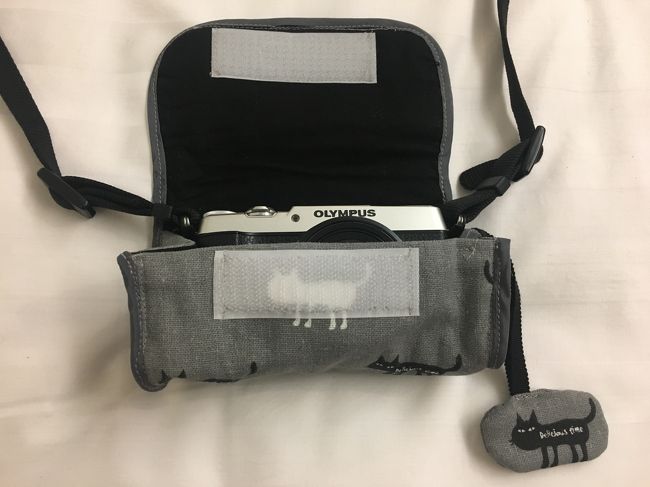 布は100均のランチョンマット<br />動物柄生地の困るところは、動物を切れないところと、残布の動物部分を捨てられないところ・・なので捨てられなかった部分で作った余計なものがぶらぶらくっついてます。<br />